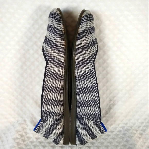 Rothy's Navy Blue and White Striped Flats Sz 8 - Picture 4 of 10